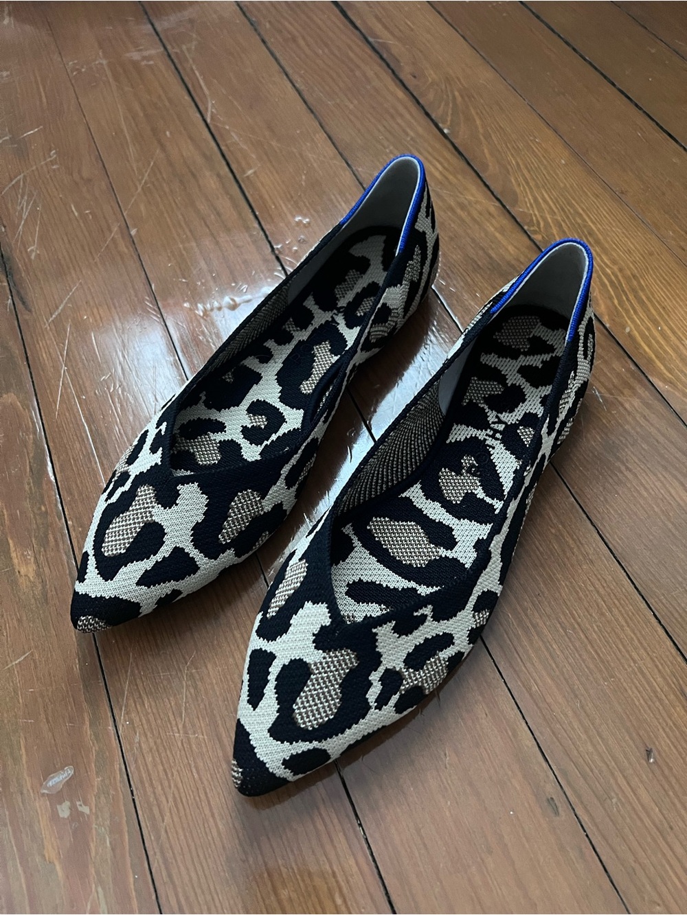 Rothy’s The Point Desert Cat Leopard Flats 9.5 New in Box
